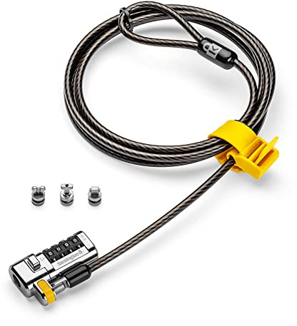 Kensington ClickSafe Universal Combination Laptop Lock - Master Coded - Carbon Steel, Plastic - 5.91 ft - for Notebook