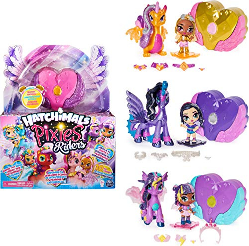 Hatchimals 6058551 - Pixies Riders Sammelfigur mit Fabelwesen zum Reiten und vielen Überraschungen (sortiert)