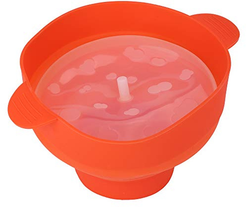 Palomitero Microondas, Silicona Recipiente Tazón de para Hacer Palomitas de Maíz Plegable Bowl con Tapa, 26 x 20 x 14.5 cm