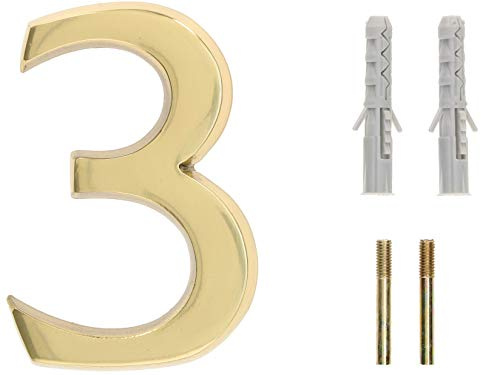 KOTARBAU® Numero civico 3D X in ottone, 10 cm, per case, residenze, alberghi, appartamenti, 100% ottone, gold, 100 mm