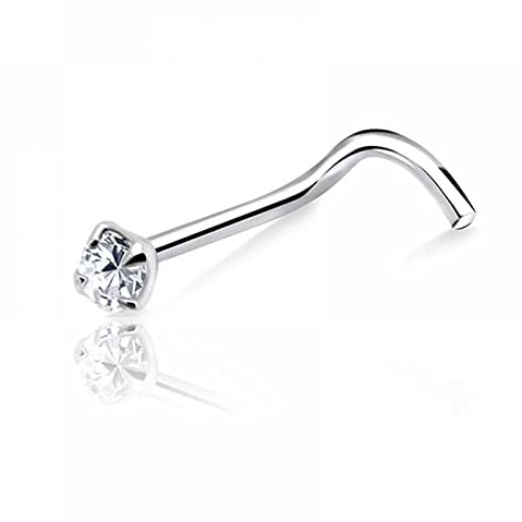 Inoki - Stud de nez argent cristal 4 griffes