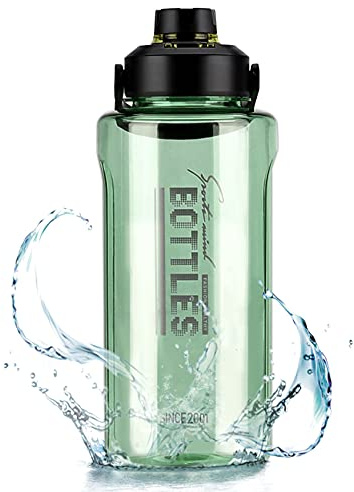 Olerd 2Liter Trinkflaschen mit Infuser, 2100ML Wasserflasche mit Handle BPA-frei, Auslaufsichere Gym Wasserflaschen mit Deckel für Fitness Sport Camping Fahrrad Yoga Reisen (Grün ﻿