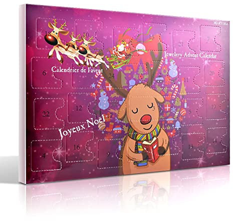 MJartoria Schmuck Adventskalender 2025 für Mädchen Frauen Damen Teenager Kinder-Einhorn Schmuck Weihnachtskalender Weihnachten Countdown mit 24 Überraschungen Weihnachten Geschenk Charms DIY Einhorn