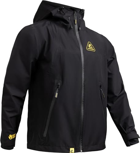 CRESSI Hooded Shell Jacket Black/Yellow XS - Unisex Softshell Jacke mit Kapuze, Schwarz/Gelb, XS