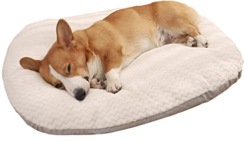 qing yun Ovales Hundekissen, groß, bequem, beruhigend, XL-Hundebett, waschbar, weich, warm, für Hunde und Katzen (L 75 x 60 cm)