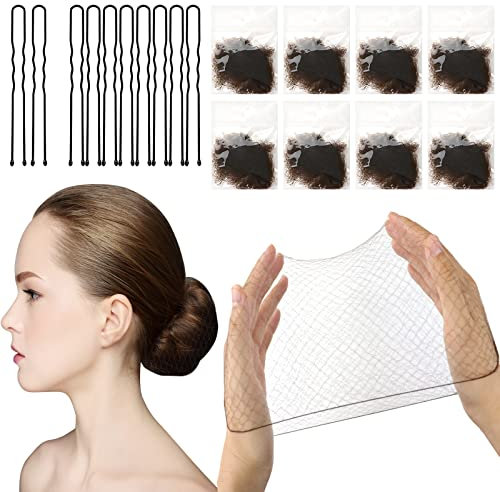 Sularpek Retine per Capelli Invisibili per chignon, 24 Pezzi e 10 forcine capelli forma U, Bambina per fissare parrucche capelli e chignon