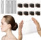 Sularpek Hair Nets, 24PCS Invisible Bun Nets, 50cm/20inch Elastic Edge Mesh, Hair Nets for Women, with 10PCS U Shaped Hair Pins (Coffee)
