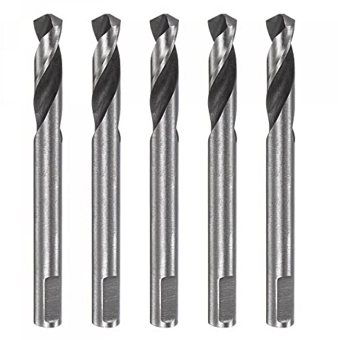 sourcing map 5pcs High-speed Steel Drill Bits 5mmx55mm for Hole Saws Arbor Drill Bit Replacement Thick Metal Cutting