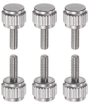 sourcing map 10 Stück Runde Flache Kopf Rändeldaumen M2.5x7.5mm Hand Klemmgewindeschrauben Knaufbolzen für Vernier Bremssättel