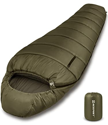 Bessport sovsäck, 4 säsonger 0 ℃ sovsäck, liten förpackningsstorlek och ultralätt utomhus sovsäck, mamma sovsäck för camping, resor, utomhus och tält