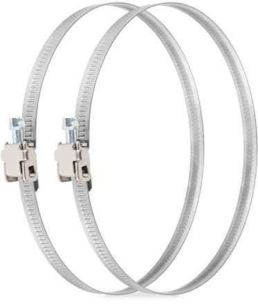 neverest® Set di 2 fascette stringitubo professionali in acciaio inox, 150 mm, fascetta stringitubo con attacco a vite per asciugatrice, tubo di scarico, tubo in alluminio flessibile, ventilatore di