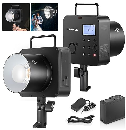 NEEWER Q4 400Ws 2.4G TTL Outdoor Studio Flash Strobe (New Look) Compatible with Godox, 1/8000 HSS 2800mAh Photography Monolight 30W Modeling Lamp/400 Full Power Flash/0.01-1.2s Recycle/Bowens Mount