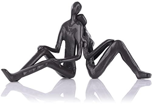 GAOSHENG Iron for Her - Couple Love Sculpture Iron for Couple Girlfriend Wife Him Black Statue Metal Figures for Home Decor Wedding Christmas Birthday