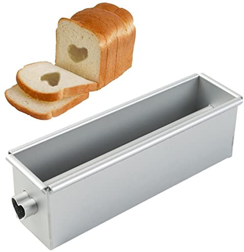 Fulenyi Bread Baking Mould - Non-Stick Flowing Heart Cake Mould Made of Aluminium Alloy - Long and Reusable Bread Baking Mould with Removable Tube for Cakes and Sandwich Meat Roasting