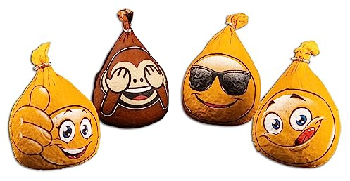 WURSTBARON® Salami Emoji Set, 4er Set Salami Leinen lachende Gesichter und Affe, 4 x 210 Gramm