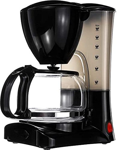 TEmkin Cafetera de Goteo eléctrica de 650 W con Capacidad para 6 Tazas, Calentamiento de Aislamiento automático y Filtro Reutilizable, Adecuada para Uso en Fiestas en casa y en la Oficina