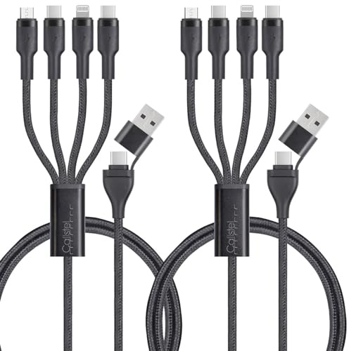 Callstel Android-Ladekabel: 2 x Lade- & Datenkabel USB-C/A zu USB-C/Micro-USB/Lightning, 1,2m, 60W (Ladekabel iPhone Für Samsung, für Apple Lightning, Hub)