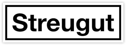Aufkleber Hinweis „Streugut“ Folie selbstklebend s/w | Größe wählbar Made in Germany, Größen Name: 600x200 mm