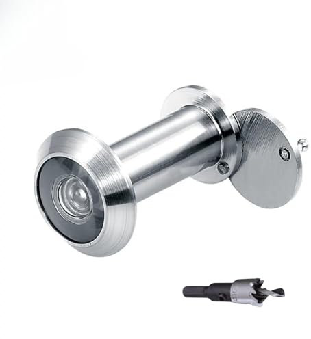 MomsUnited - Türspion Löcher - Guckloch mit 200° breitem Betrachtungswinkel - Guckloch für Haustür - für erhöhte Türsicherheit - Einfache Installation - Inklusive Bohrer & Inbusschlüssel - 1 Stück