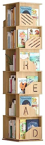 YTGHBIML Bücherturm Freistehend Um 360° drehbares Bücherregal, mehrschichtiges stehendes Bücherregal aus Holz, Bücherregal mit großer Kapazität, Organizer, einfaches Bücherregal perfekte Darstellung