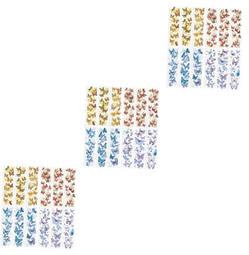 DIYEAH 36 Blätter Schmetterlings-taschenbuch-aufkleber Vintage-aufkleber Blumen-washi-tape Blumenaufkleber Zum Basteln Bastelmaterial Papier Bastelaufkleber Alte Aufkleber Das Haustier