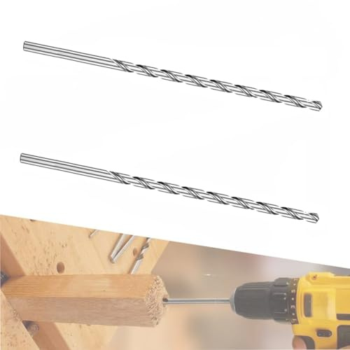 2 Stück 250MM x 6MM Spiralbohrer Hss Bohrer Set,250MM Extra Lange Hss Direkt Schaft Bohrer Bit (6MM)