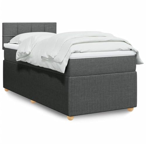 qohoio Boxspringbett mit Matratze Betten Mit Matratze Schlafzimmer Bett Boxspringbett Mit Matratze Dunkelgrau 80x200 cm Stoff - 3289584