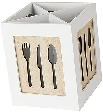 ABOOFAN Organizador Cocina De Madera Multi-compartimentos Soporte Utensilios Resistente y Fácil De Limpiar Para Cucharas Tenedores y Palillos Caja Cubertería Tabletop Para Hogar