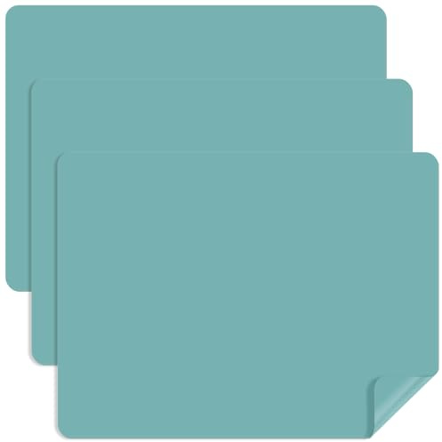 Luxeu Silikon Unterlage, 3 Stück 40 * 30cm Tischset rutschfeste, Abwaschbar, Silikonmatte Antihafte für Epoxidharz Handwerk, Malerei, (Grün)