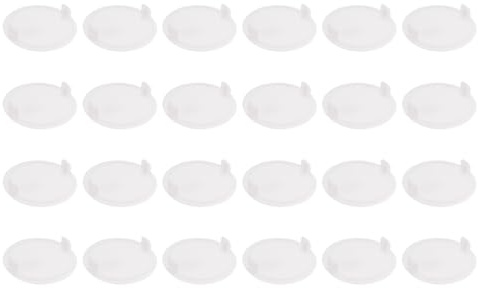 sourcing map 24Pcs Hinge Hole Covers, 38mm(1 1/2) Dia Plastic Concealed Hinge Hole Cover Plug Cap Round Flush Type Caps for Furniture Cabinet Cupboard Wardrobe Dresser, White