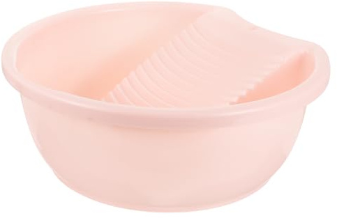Vaguelly Compact Hand Washing Clothes Basin Pink Washboard Baby Clothing Washbasin Washboard for Hand Washing Baby Clothes