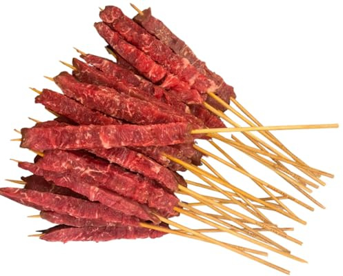 D'Abruzzo Beef Steak Angus Skewers, Halal Certified, Frozen, 4 Packs of 26 Skewers, 104 Total