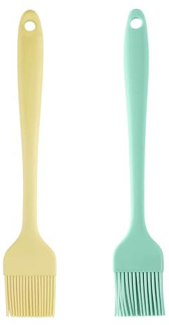 Set di 2 Pennelli da Cucina in Silicone, 21 cm Resistenti al Calore per Cucinare, Pasticceria e BBQ, Senza BPA, Design Monopezzo con Anima in Acciaio, Lavabili in Lavastoviglie