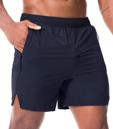 Danfiki Short de Sport Course Homme Séchage Rapide Sport Pantalon Respirant pour Court avec Poches Zippé