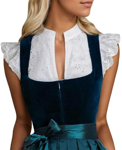 Generisch Gobelet en plastique médiéval à manches courtes blanc Oktoberfest col en V 34 54 enfants anime sweats à capuche pull cosplay costume sweat à capuche sweat-shirt 4-12, Blanc., XL