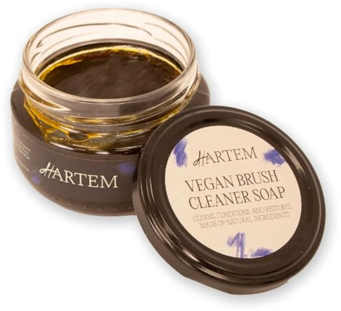 Hartem - Savon crème et après-shampoing végétalien pour pinceaux de Maquillage et d'art, Nettoyage et Restauration en Profondeur avec huiles végétales pour protéger Vos pinceaux, 100 g