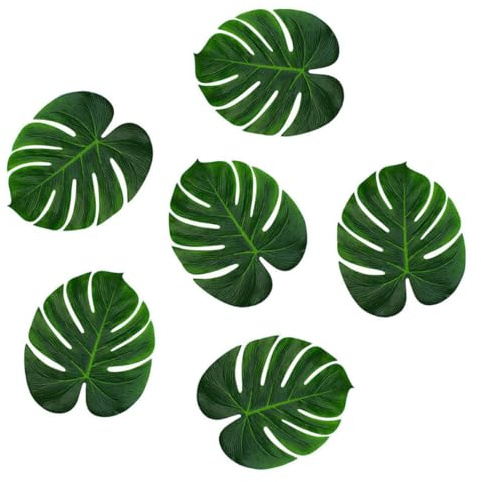 Mipcase 90pezzi Foglie Artificiali Monstera Per Decorazione Casa Festa Tropicale Piante Simulazione Forniture Foglie Di Palma