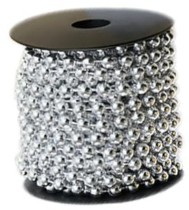Perlenkette Für Weihnachtsbaum,10M Silber Perlengirlande,Christmas Decorations,Weihnachtsbaum Deko,Silber Weihnachtsschmuck,Perlenband,Geeignet Für Weihnachts- Hochzeits-Und Partydekorationen (Silber)