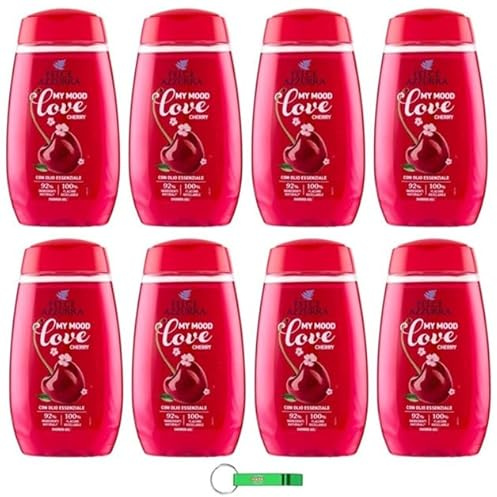 Felce Azzurra Gel Doccia My Mood Love Cherry/Gel doccia idratante per pelle morbida da 250 ml + portachiavi Beni Culinari
