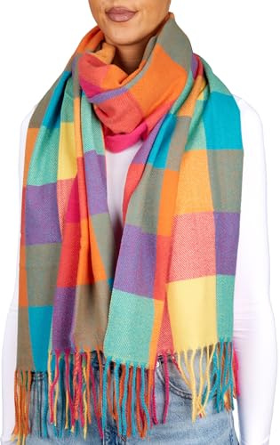 BRUBAKER Cashmirillo Schal Kariert für Damen und Herren - 70 x 200 cm | Warm, Kuschelig und Oversized - Winterschal für Herbst und Winter - Herbstschal mit weichem Kaschmir-Gefühl