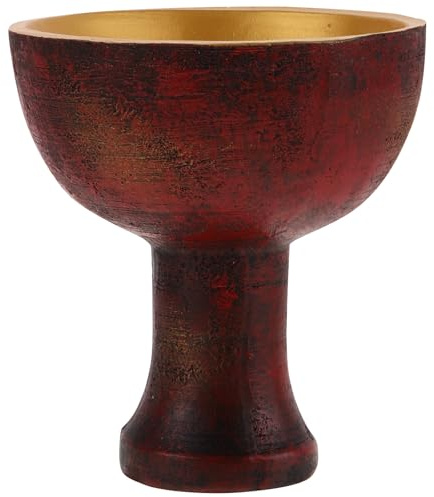 DIYEAH Ornement Religieux en Résine Saint Graal Calice Rituel Sacré Artisanat Rétro pour Décoration Intérieure et Cérémonie Spirituelle