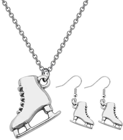 LALADEFIEE Ensemble Bijoux sans Bavures en Alliage Argenté 3 Pièces Patin à Glace Confortable pour Ski et Patinage Accessoires Mode pour Femmes