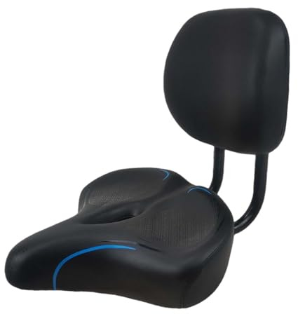 RCGOFOLLOW Robust reservcykelsadel för festtillbehör med ryggstöd ger bekväm sittupplevelse för utomhusaktiviteter med ryggkudde, träningsstolar för trehjulingar, Blå, 33x30 cm