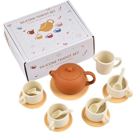 Servizio Da Tè Per Bambini - Giocattoli Per Gioco Di Ruolo | Set Di Tazze Da Tè In Silicone - Per Bambini Bambine Scuola Materna Compleanno Festa Asilo Casa Centro Diurno Famiglia Scuola Domestica
