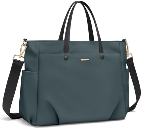 GOLF SUPAGS Sac Fourre-Tout Pour Ordinateur Portable 14 Pouces, Sac à Bandoulière Pour Ordinateur Pour Femme, Sac à Main élégant Pour Le Travail et Les Voyages (Vert Foncé)