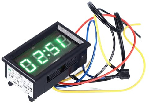 Vistreck Termometro Digitale Intelligente per Auto Voltmetro Orologio LED 3 in 1 con luminosità Automatica e Memoria Temporale
