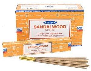 3 X SANDALWOOD Satya Nag Champa Incense Sticks Packs 15g with JRose Magnetic Bookmark By Sterling Effectz