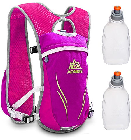 Geila Trinkrucksack Laufen, Trinkweste Outdoorsport Trail Marathoner Running Race Leichter Rucksack für Männer & Frauen mit 2 Wasserflaschen