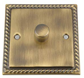 Antique Brass Georgian Dimmer 1 Gang 400W