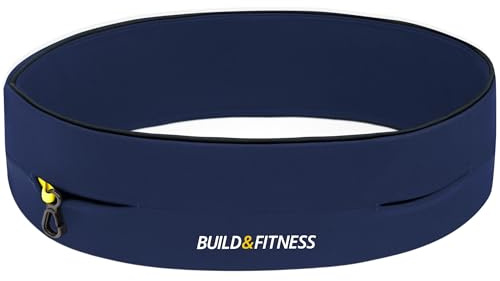 Build & Fitness Löparbälte, flip midjebälte med nyckelklämma - passar alla telefoner (iPhone, Samsung och mer) - För män och kvinnor, Löpning, jogging, gymträning, cykling och utomhusaktiviteter